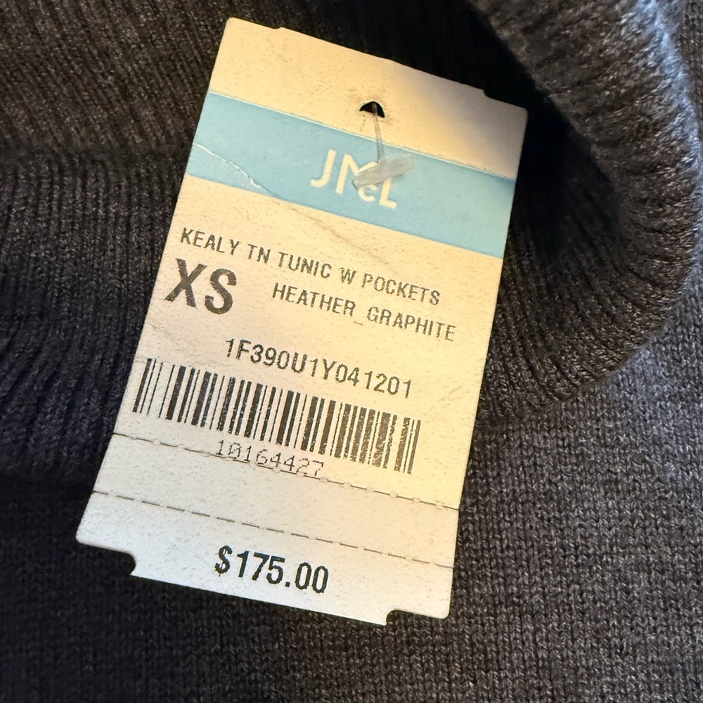 J. McLaughlin NWT Women’s Kealy Turtleneck Tunic Sweater Dress Charcoal Size XS - Picture 4 of 6